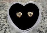 Brinco Banhado a Ouro 18k com Cristal Incolor