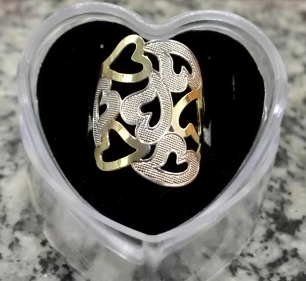 Anel Banhado a Ouro 18k e Rodium