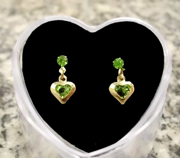 Brinco Banhado a Ouro 18k com Cristal Colorido
