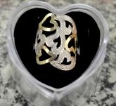 Anel Banhado a Ouro 18k e Rodium